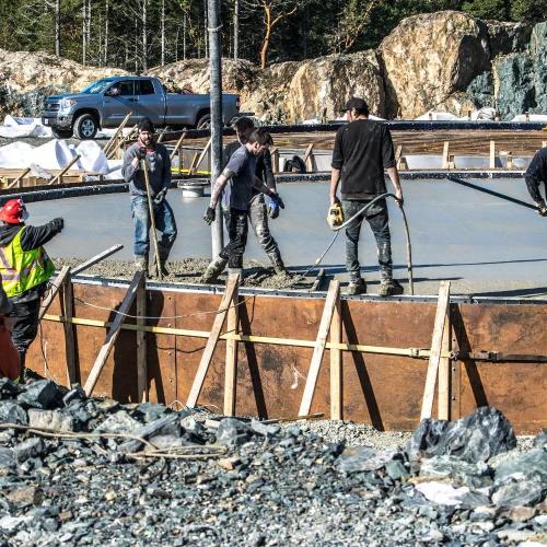  | Two water reservoir tanks base construction project in Langford, BC. The concrete base tolerance capacity is for a tank that holds 1,000,000 gallons water each. | Commercial Concrete Work 